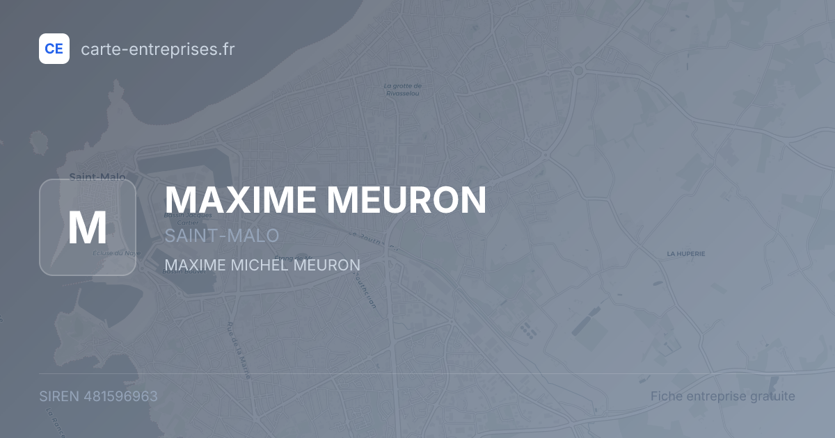 MAXIME MEURON — 481596963 — fiche entreprise