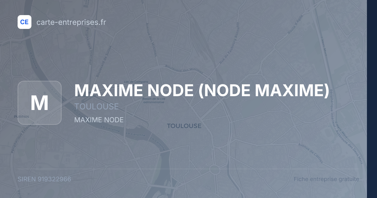 MAXIME NODE (NODE MAXIME) — 919322966 — fiche entreprise