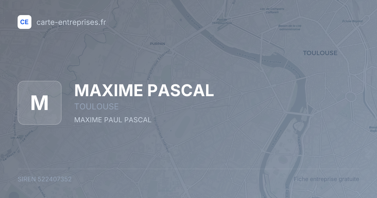 MAXIME PASCAL — 522407352 — fiche entreprise