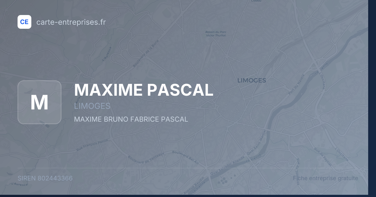 MAXIME PASCAL — 802443366 — fiche entreprise