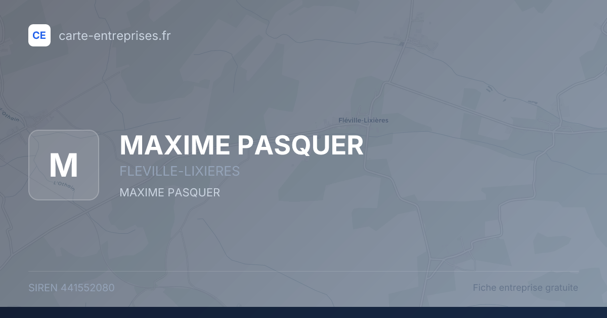 MAXIME PASQUER — 441552080 — fiche entreprise