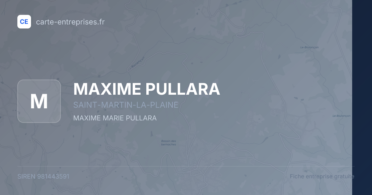 MAXIME PULLARA — 981443591 — fiche entreprise