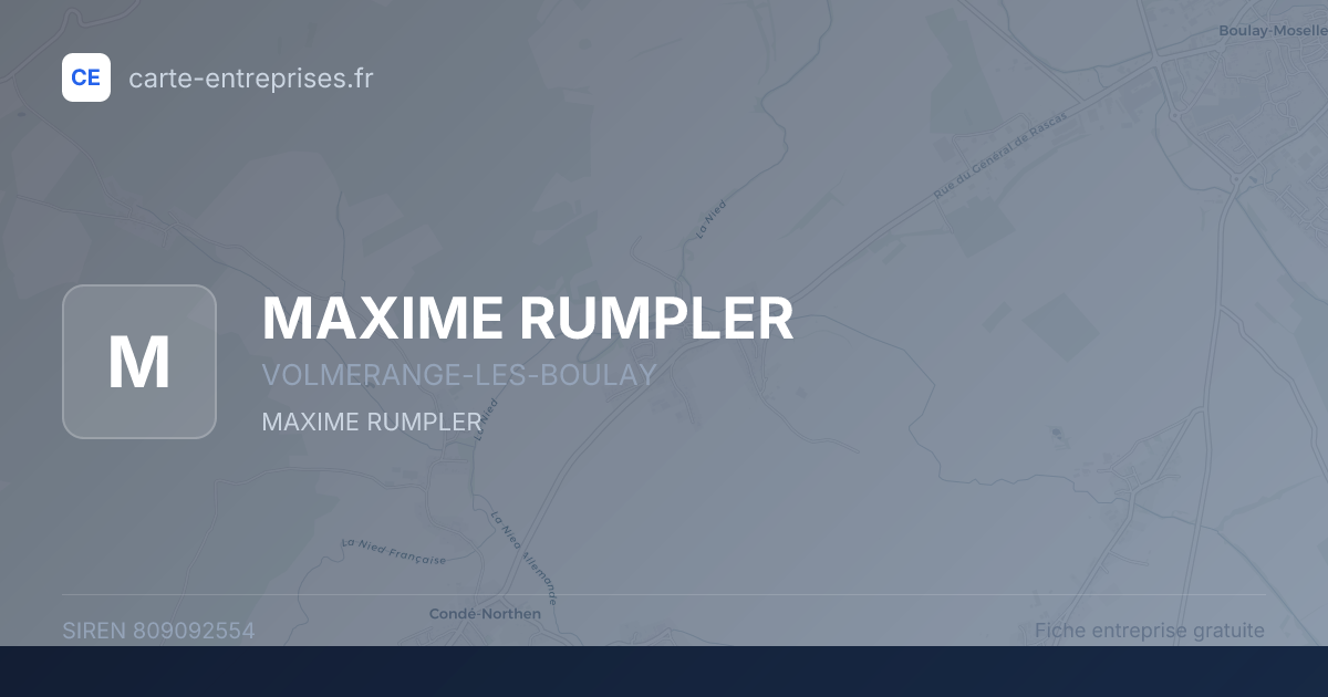 MAXIME RUMPLER — 809092554 — fiche entreprise
