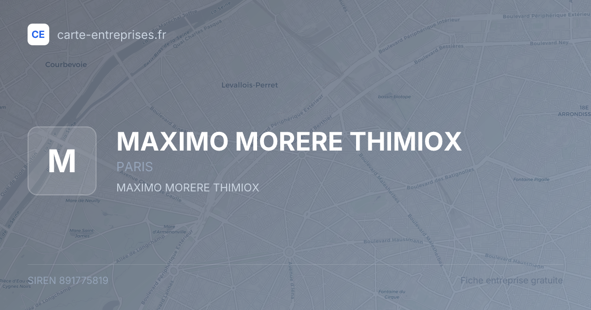 MAXIMO MORERE THIMIOX — 891775819 — fiche entreprise