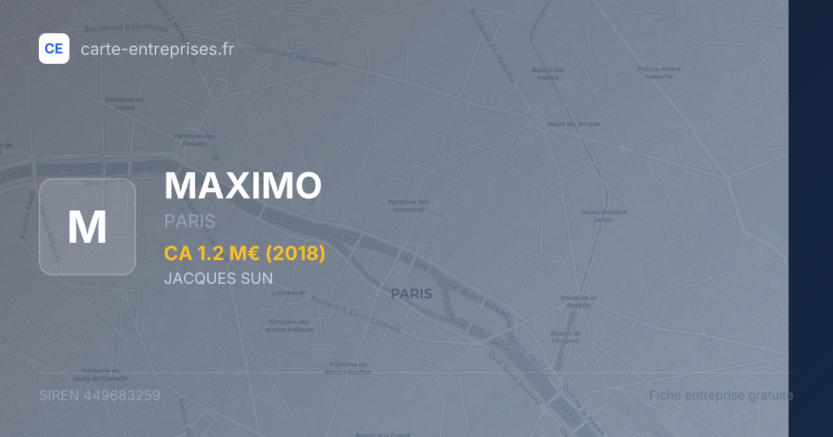 MAXIMO — 449683259 — fiche entreprise