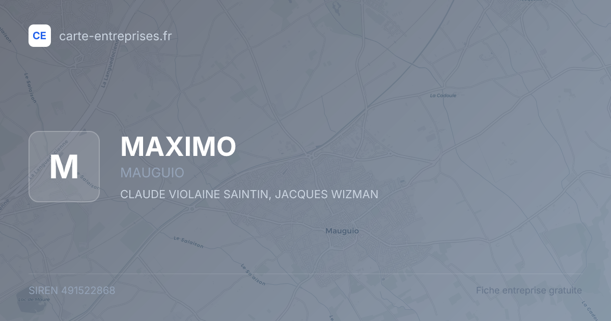 MAXIMO — 491522868 — fiche entreprise