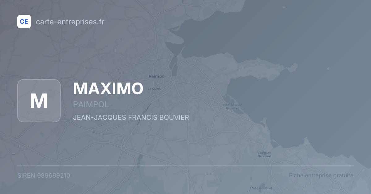 MAXIMO — 989699210 — fiche entreprise