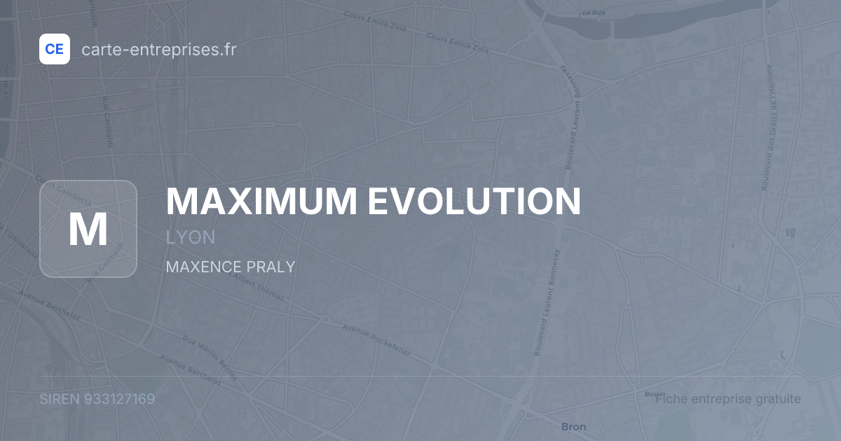 MAXIMUM EVOLUTION — 933127169 — fiche entreprise