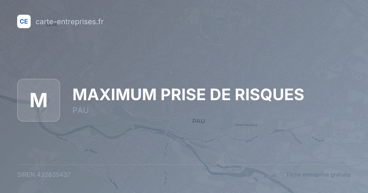 MAXIMUM PRISE DE RISQUES — 432835437 — fiche entreprise