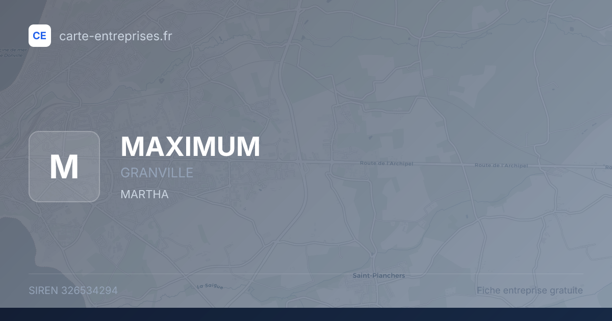MAXIMUM — 326534294 — fiche entreprise