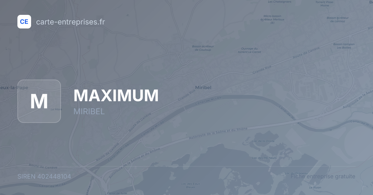 MAXIMUM — 402448104 — fiche entreprise