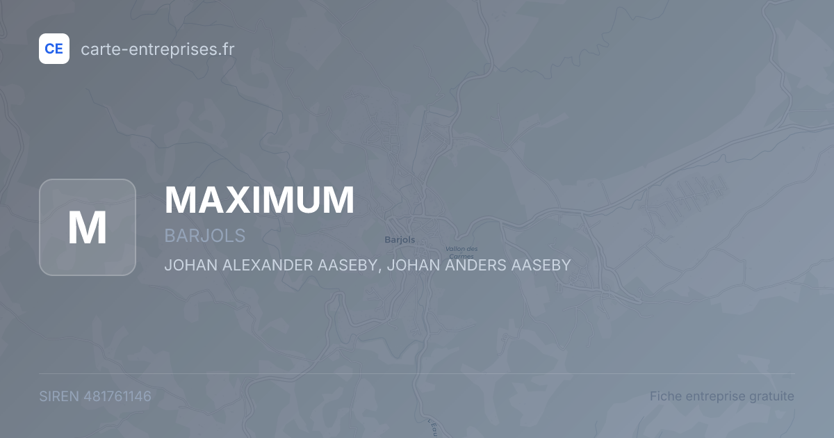 MAXIMUM — 481761146 — fiche entreprise