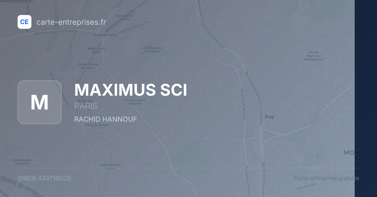 MAXIMUS SCI — 449716026 — fiche entreprise