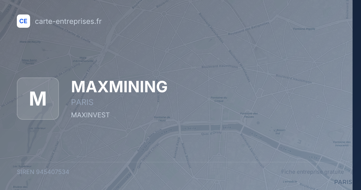 MAXMINING — 945407534 — fiche entreprise