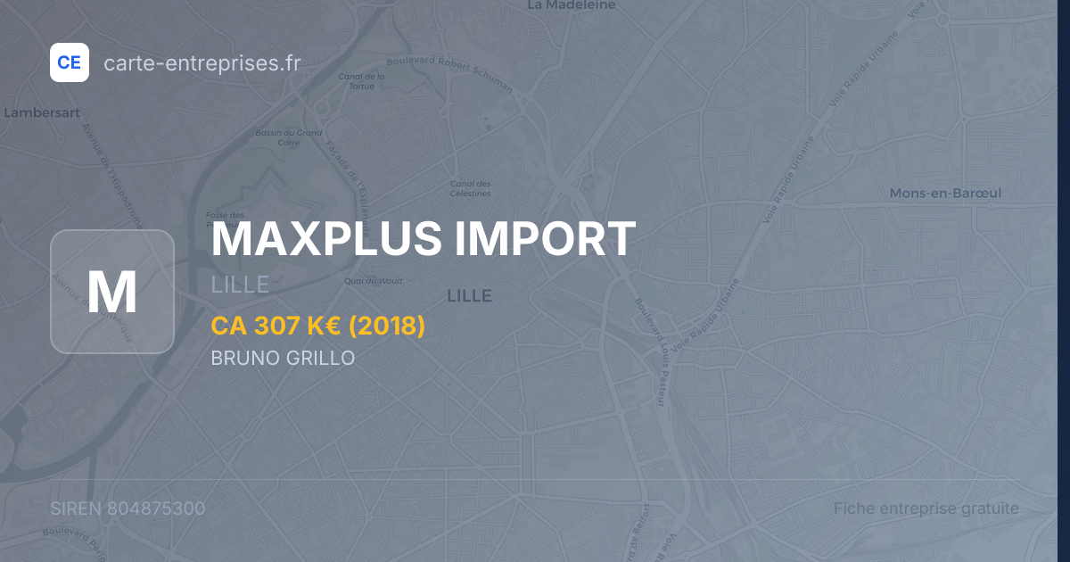 MAXPLUS IMPORT — 804875300 — fiche entreprise
