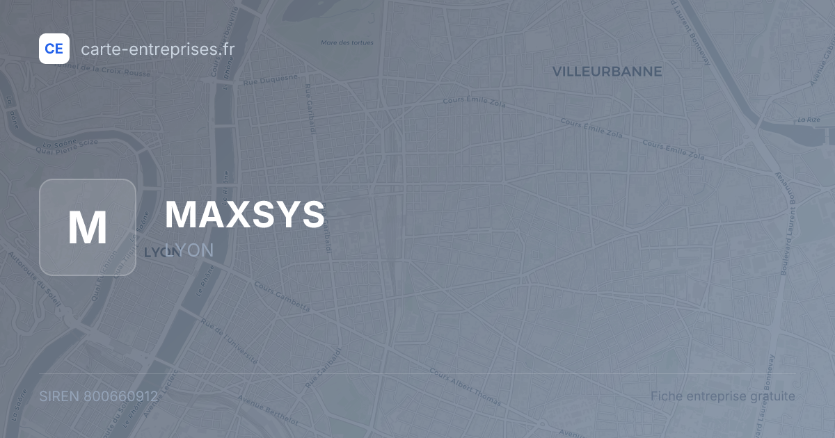 MAXSYS — 800660912 — fiche entreprise