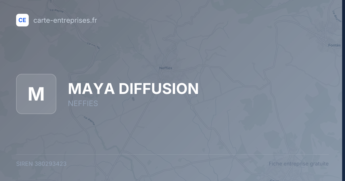 MAYA DIFFUSION — 380293423 — fiche entreprise