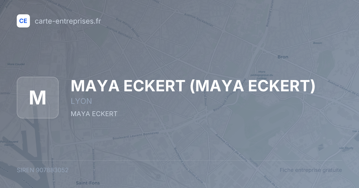 MAYA ECKERT — 907883052 — fiche entreprise