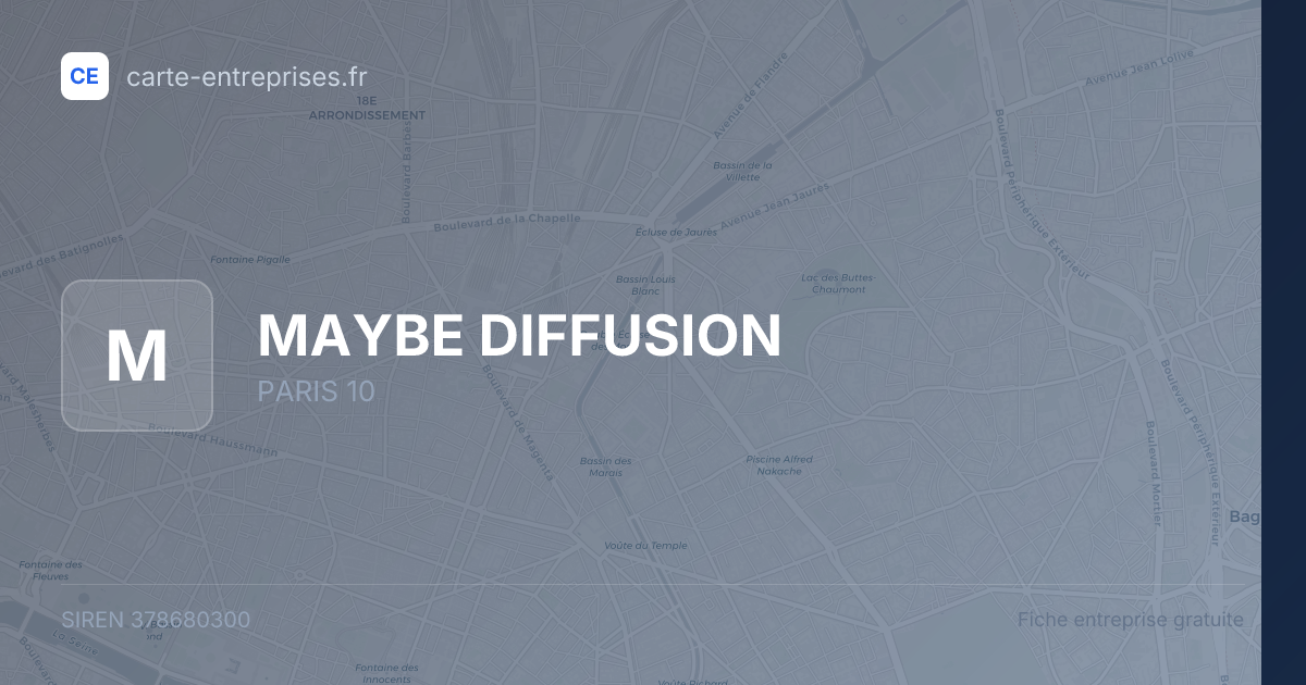 MAYBE DIFFUSION — 378680300 — fiche entreprise