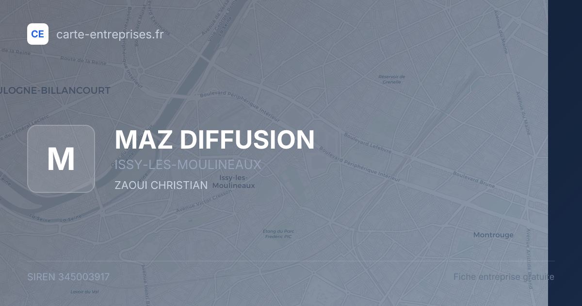 MAZ DIFFUSION — 345003917 — fiche entreprise