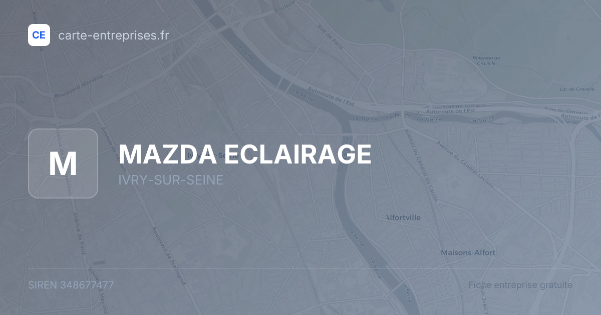 MAZDA ECLAIRAGE — 348677477 — fiche entreprise