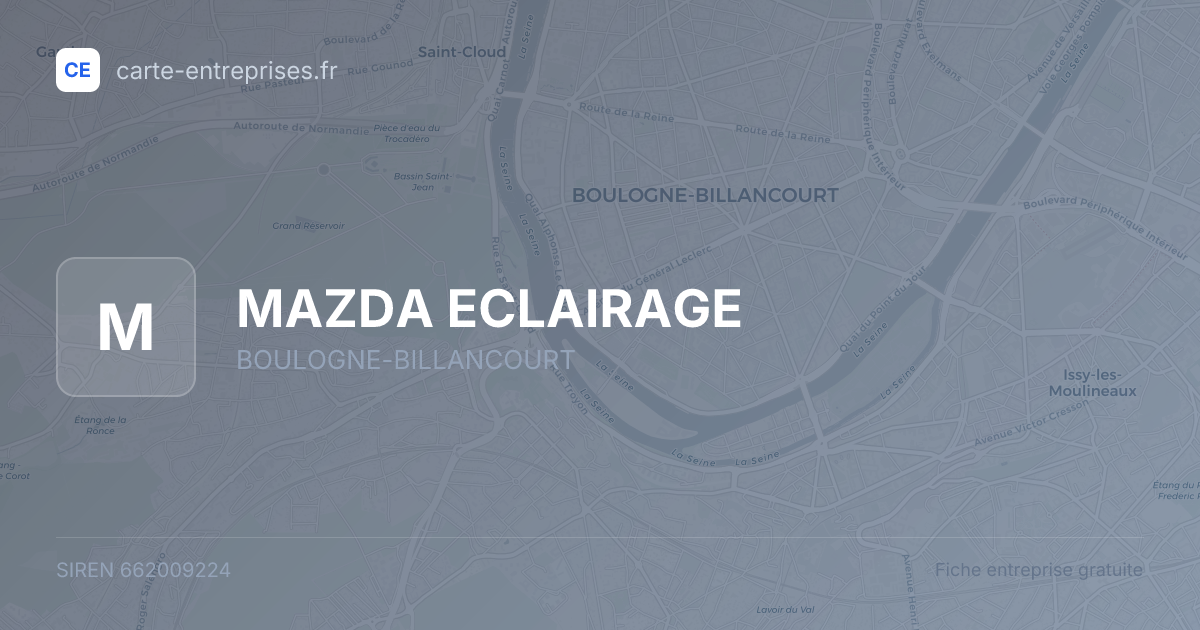 MAZDA ECLAIRAGE — 662009224 — fiche entreprise