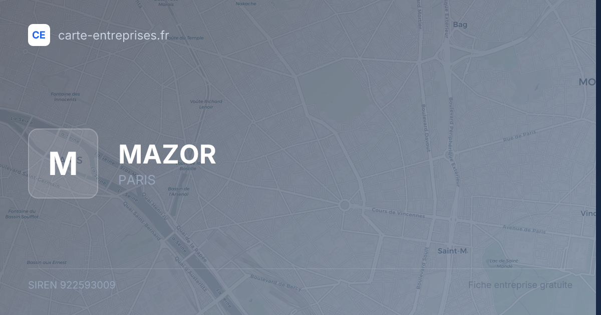 MAZOR — 922593009 — fiche entreprise