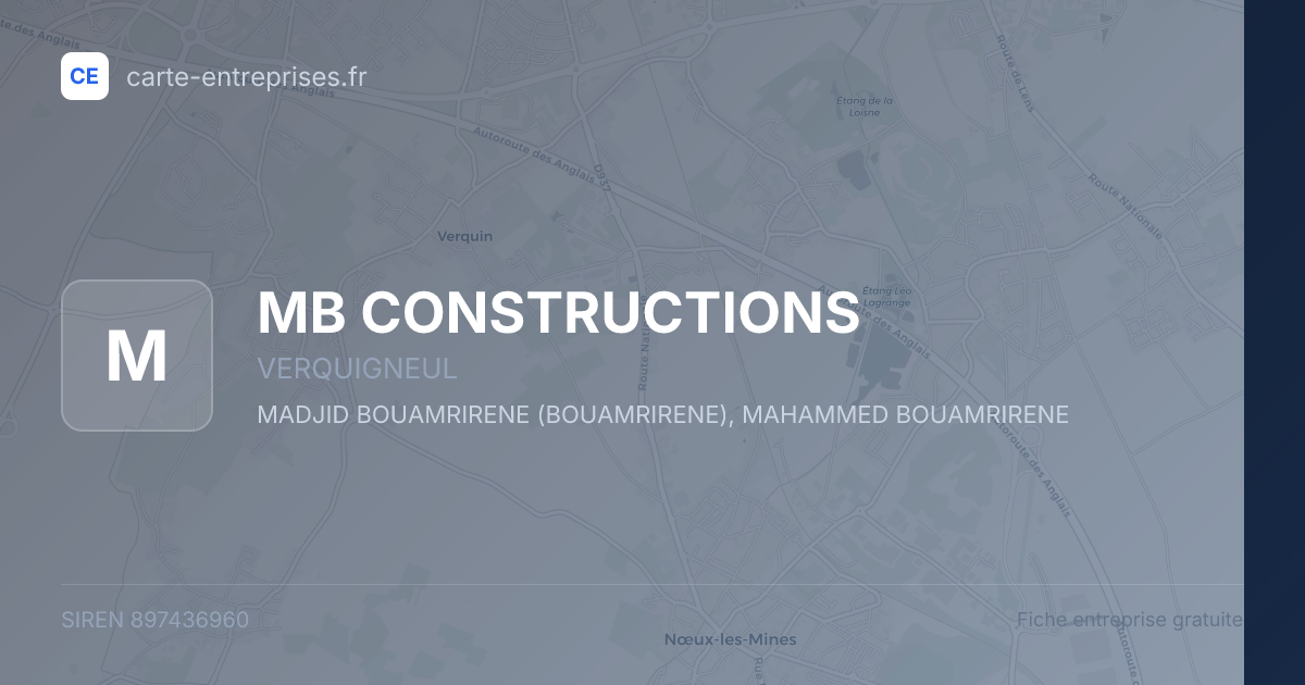 MB CONSTRUCTIONS — 897436960 — fiche entreprise