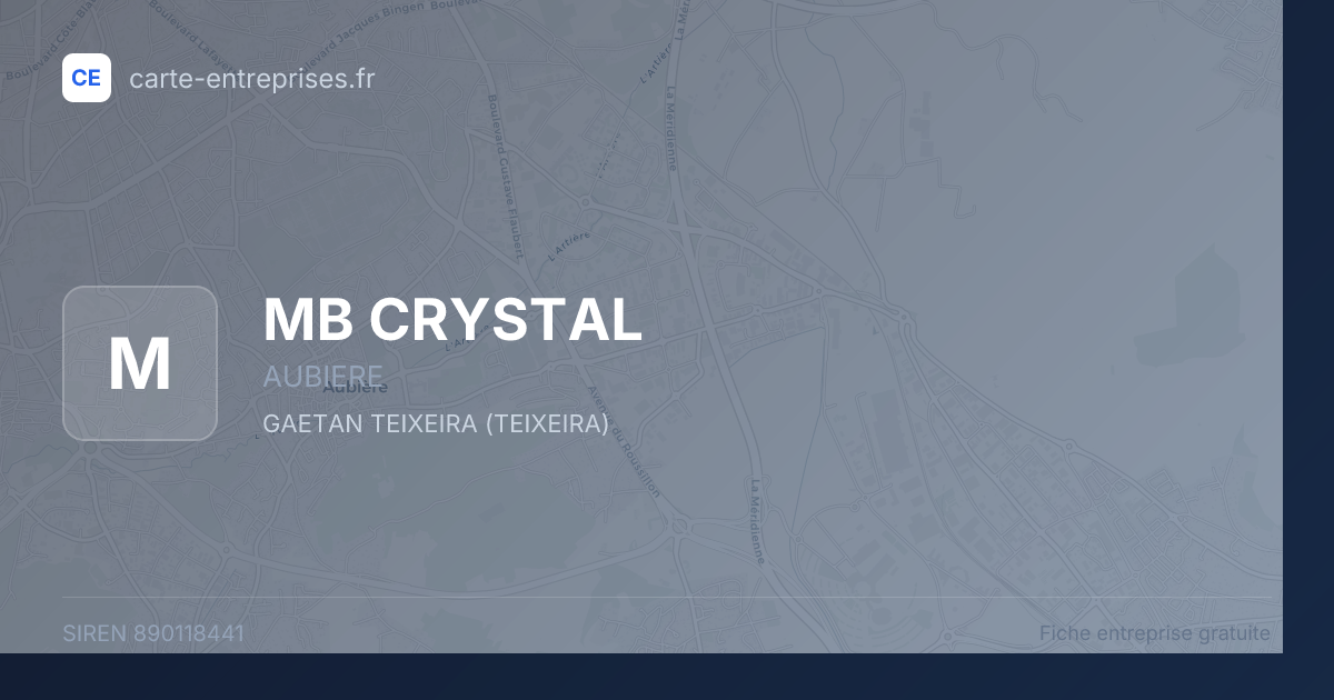 MB CRYSTAL — 890118441 — fiche entreprise