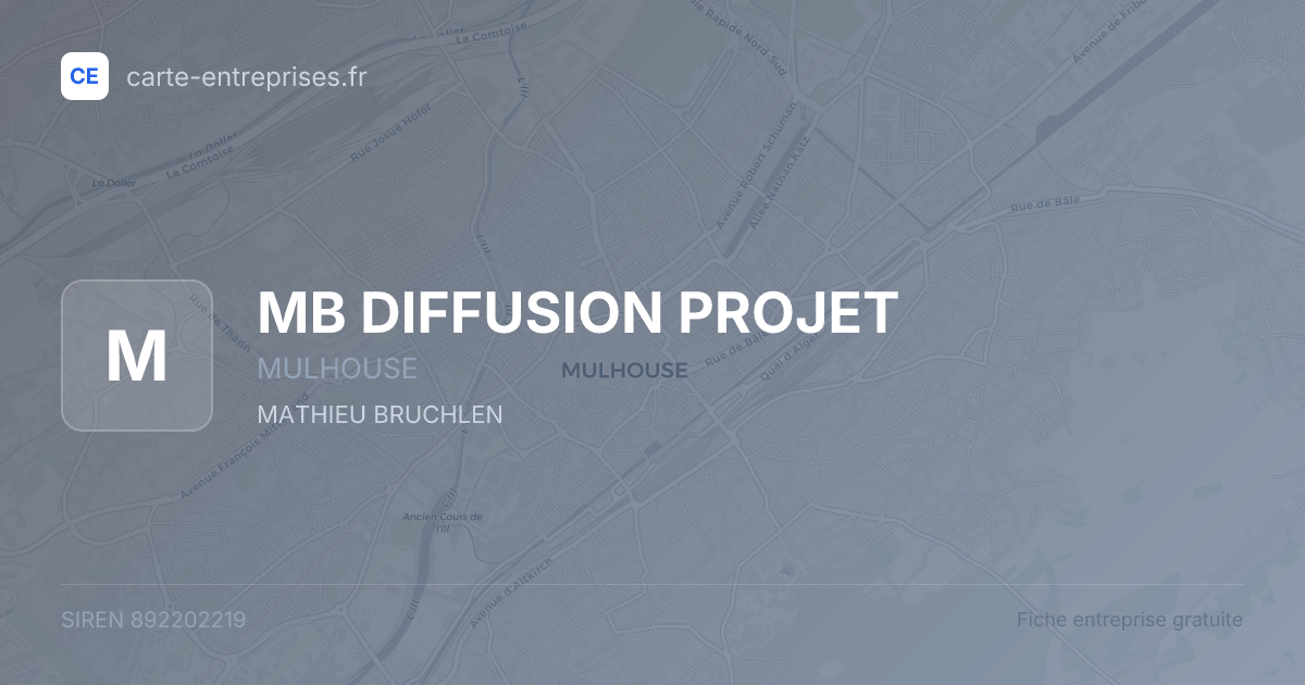 MB DIFFUSION PROJET — 892202219 — fiche entreprise