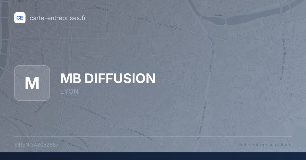 MB DIFFUSION — 348052887 — fiche entreprise