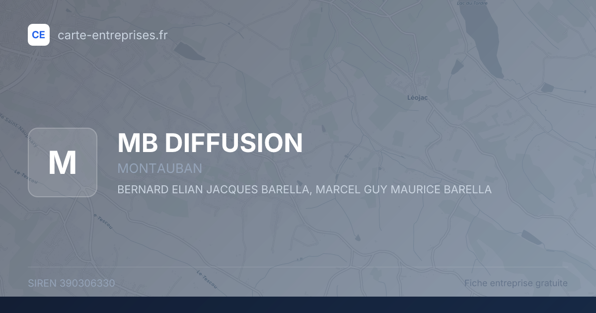 MB DIFFUSION — 390306330 — fiche entreprise