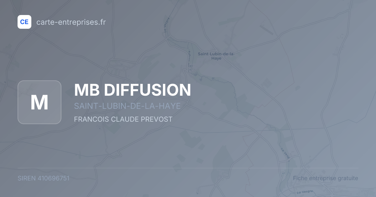 MB DIFFUSION — 410696751 — fiche entreprise
