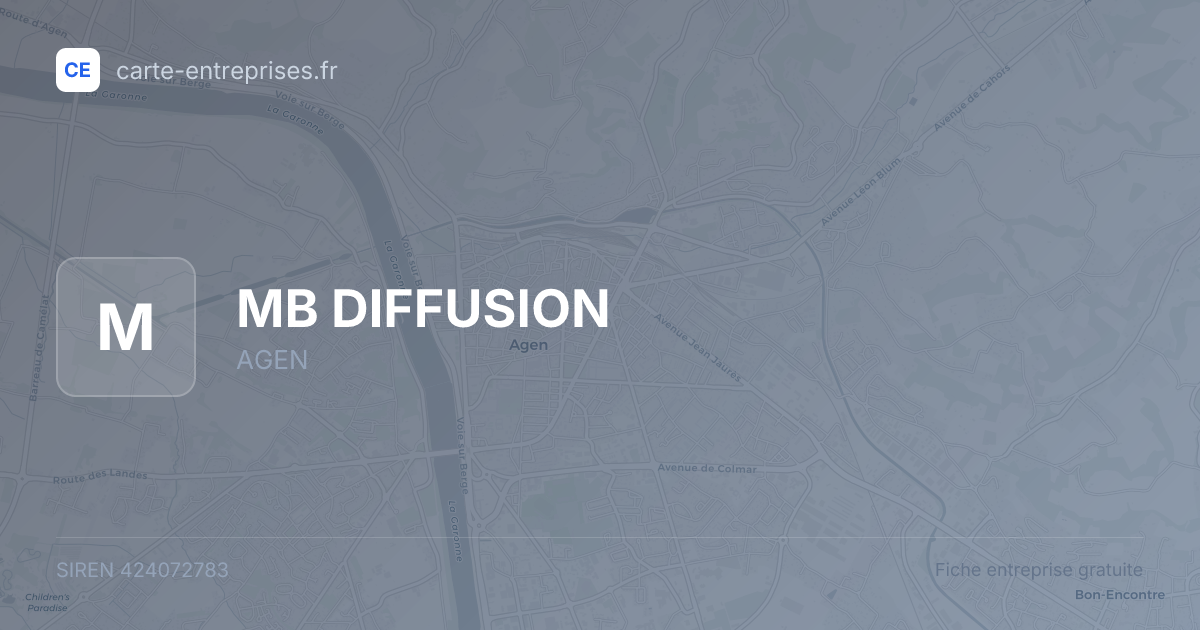 MB DIFFUSION — 424072783 — fiche entreprise