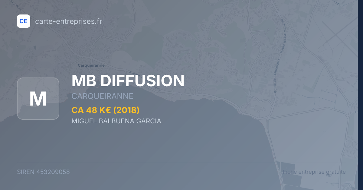 MB DIFFUSION — 453209058 — fiche entreprise