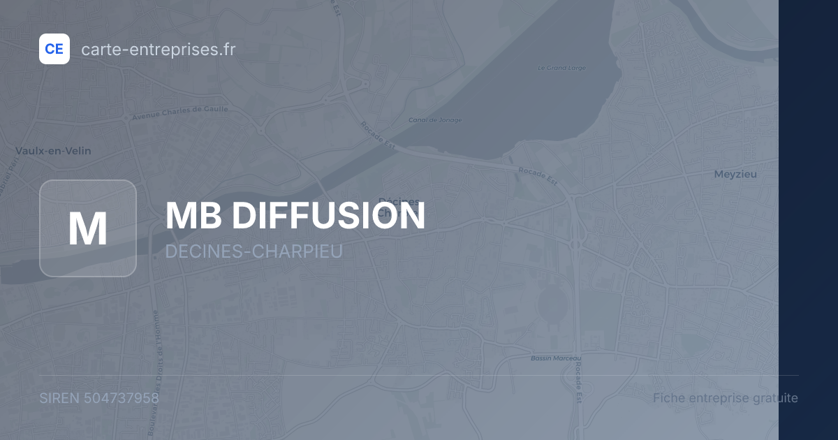MB DIFFUSION — 504737958 — fiche entreprise