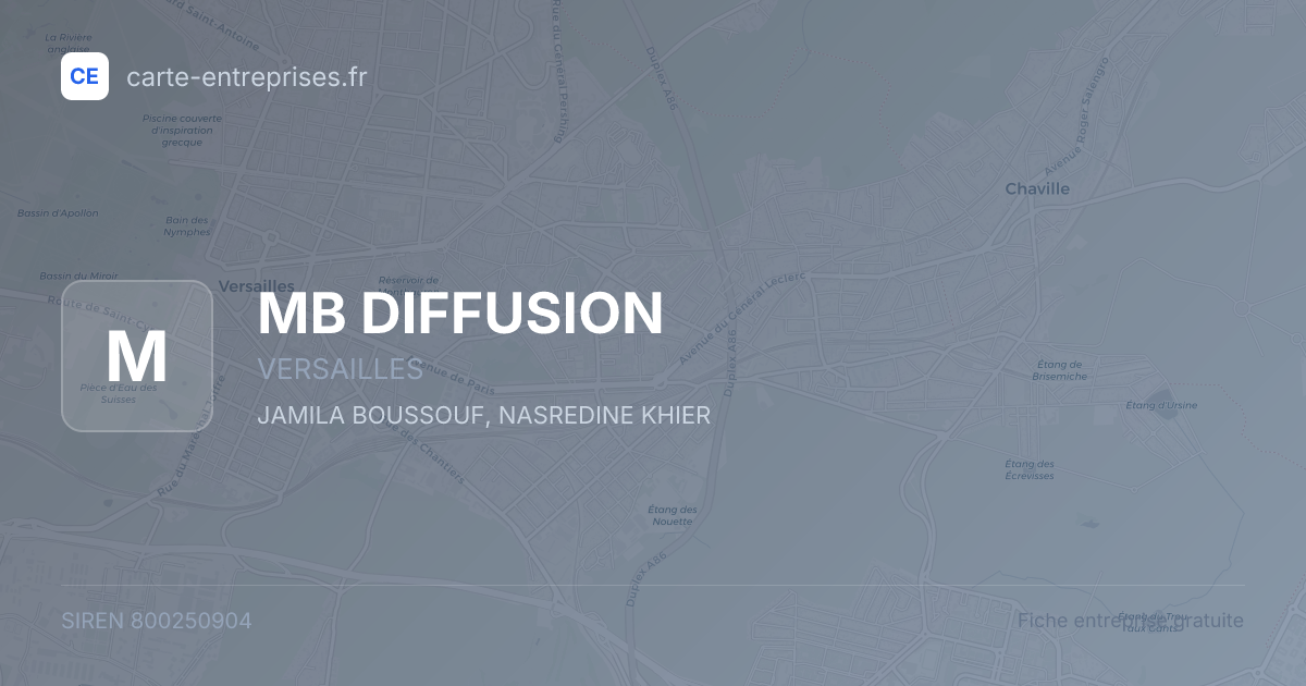 MB DIFFUSION — 800250904 — fiche entreprise