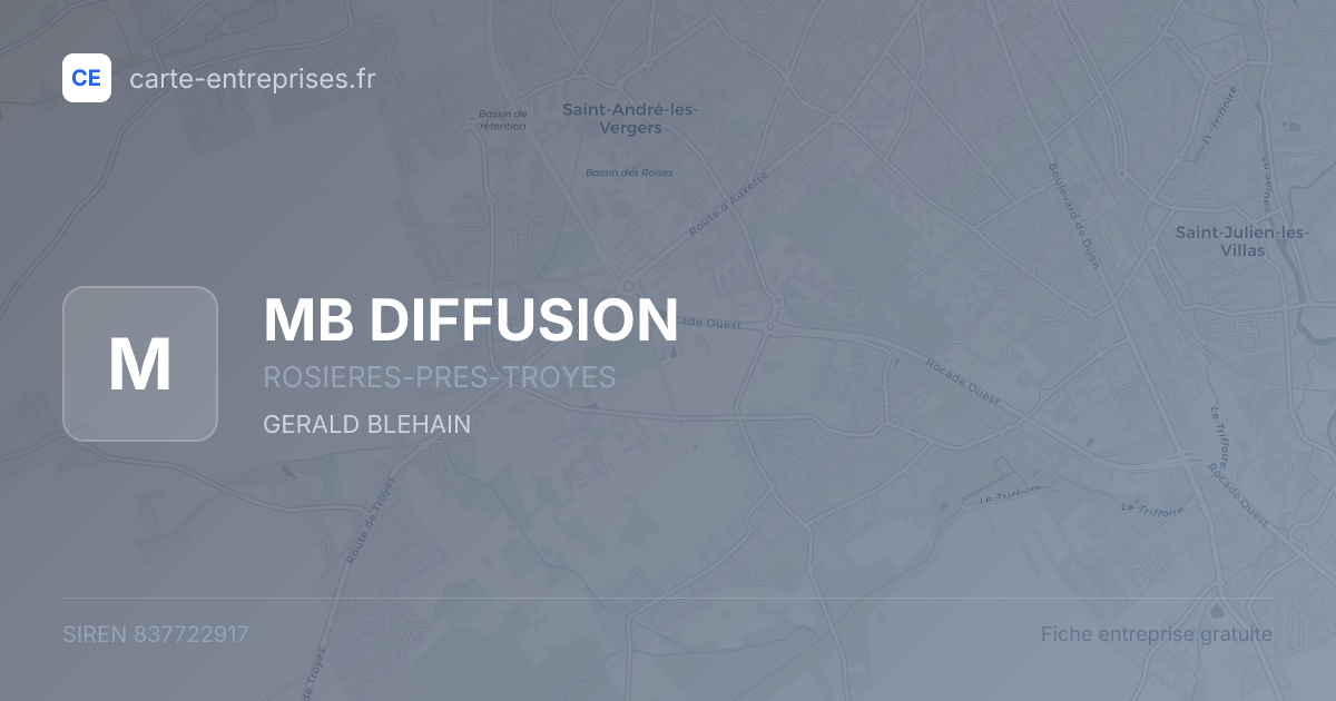 MB DIFFUSION — 837722917 — fiche entreprise