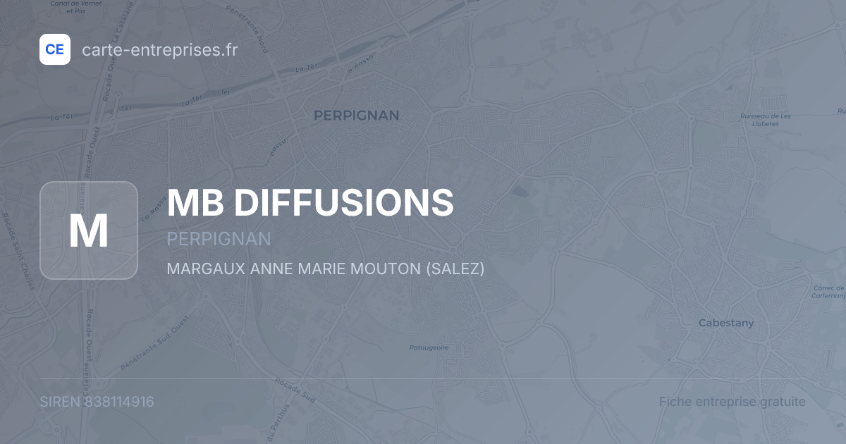 MB DIFFUSIONS — 838114916 — fiche entreprise