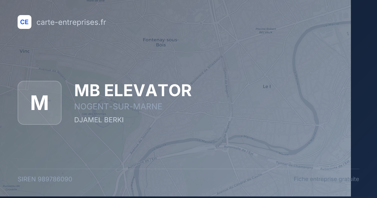 MB ELEVATOR — 989786090 — fiche entreprise