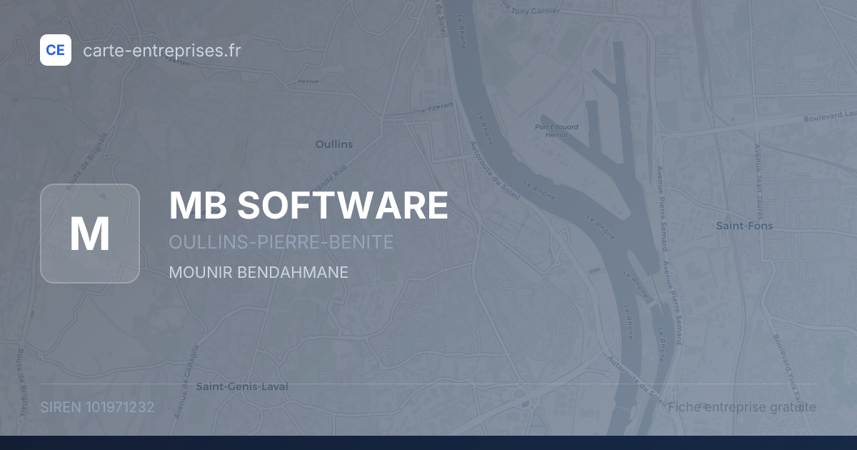 MB SOFTWARE — 101971232 — fiche entreprise