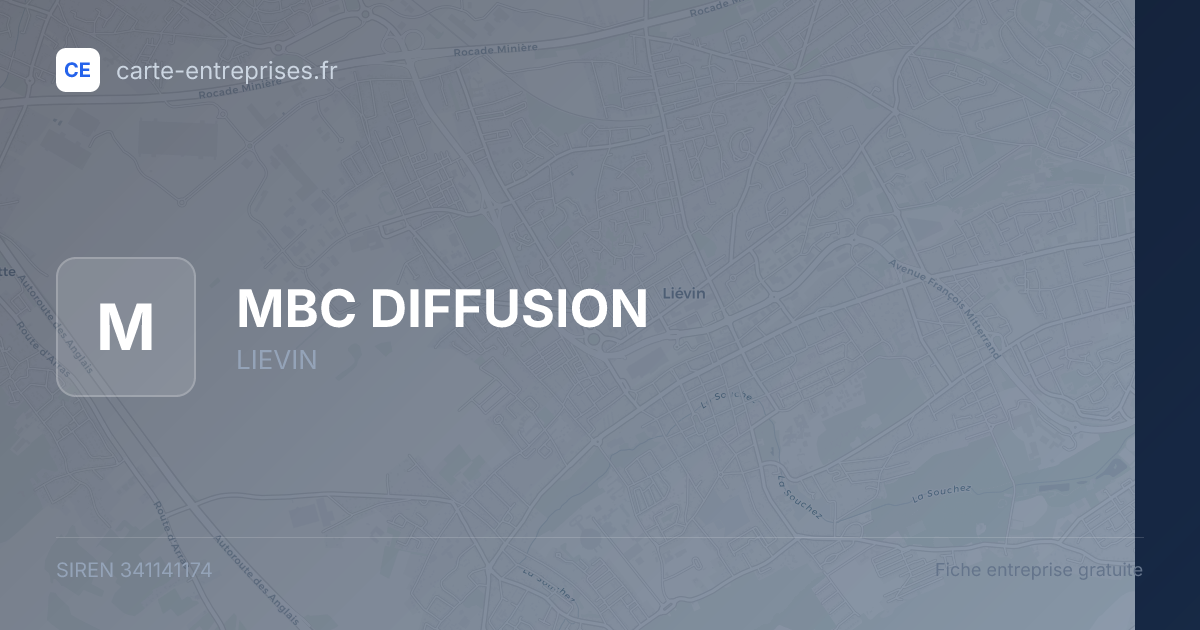 MBC DIFFUSION — 341141174 — fiche entreprise
