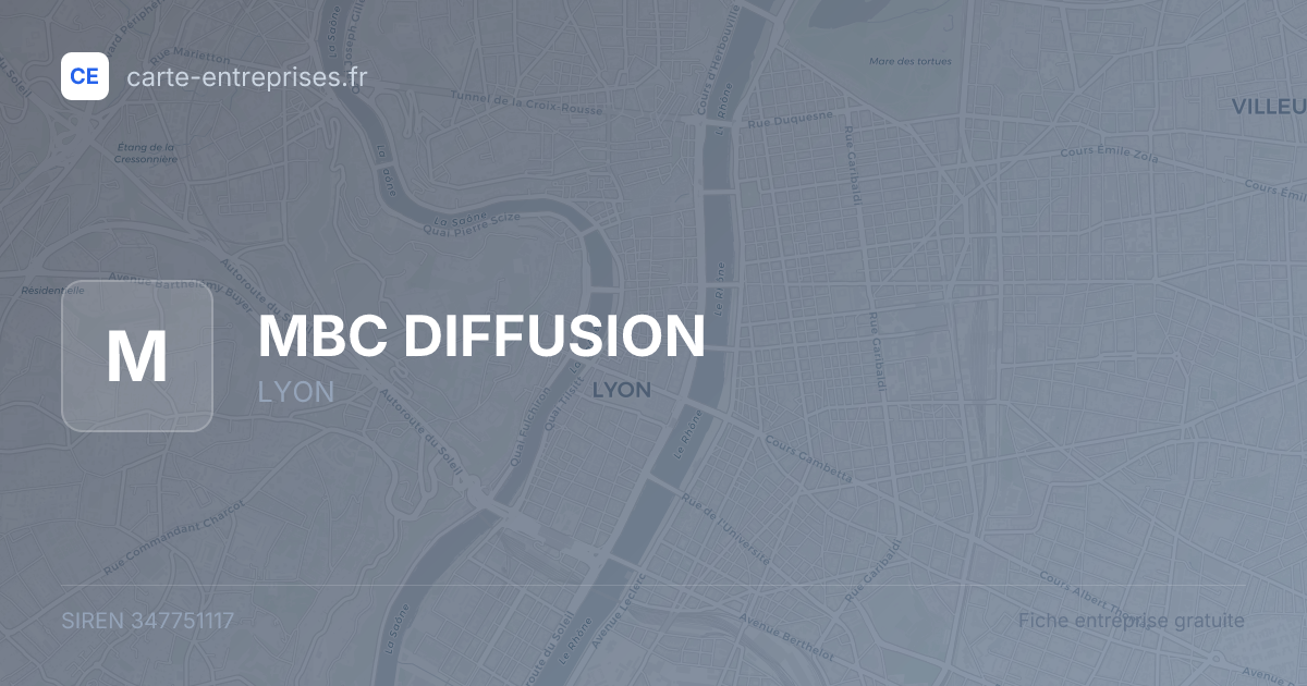 MBC DIFFUSION — 347751117 — fiche entreprise