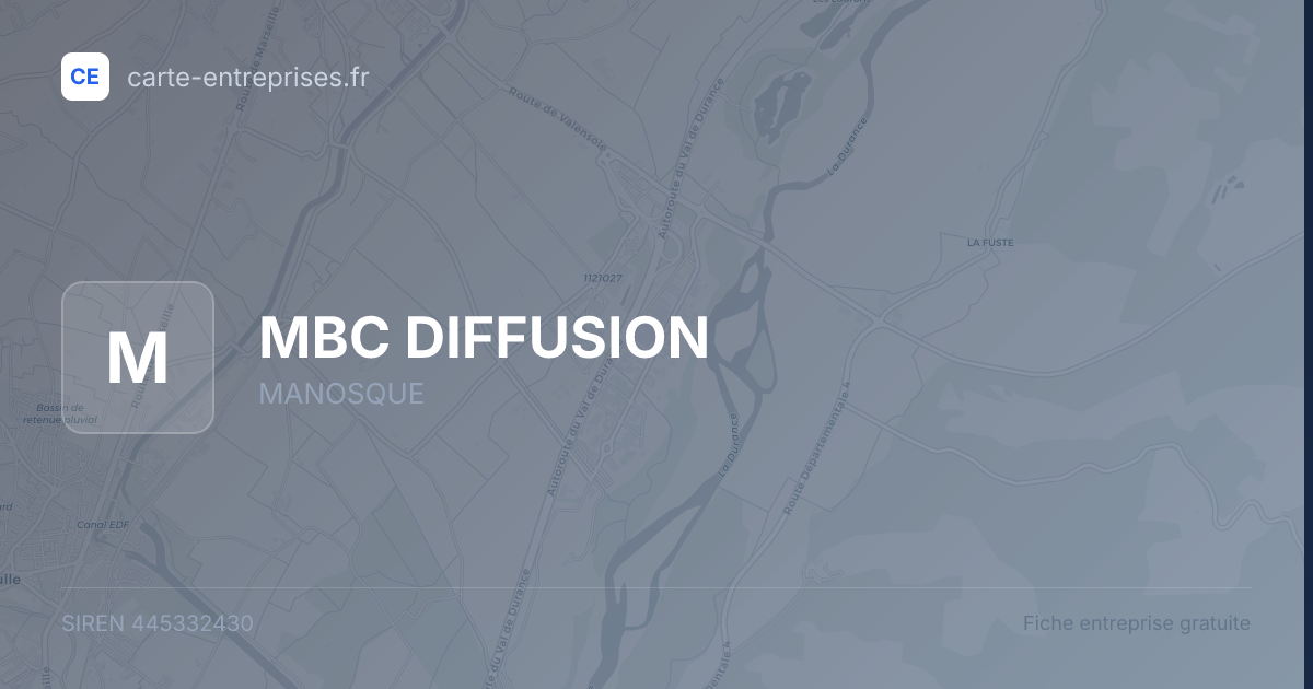 MBC DIFFUSION — 445332430 — fiche entreprise
