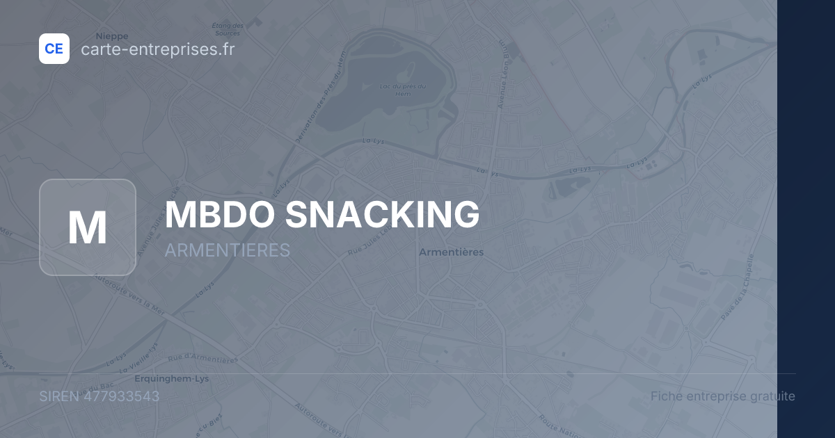 MBDO SNACKING — 477933543 — fiche entreprise