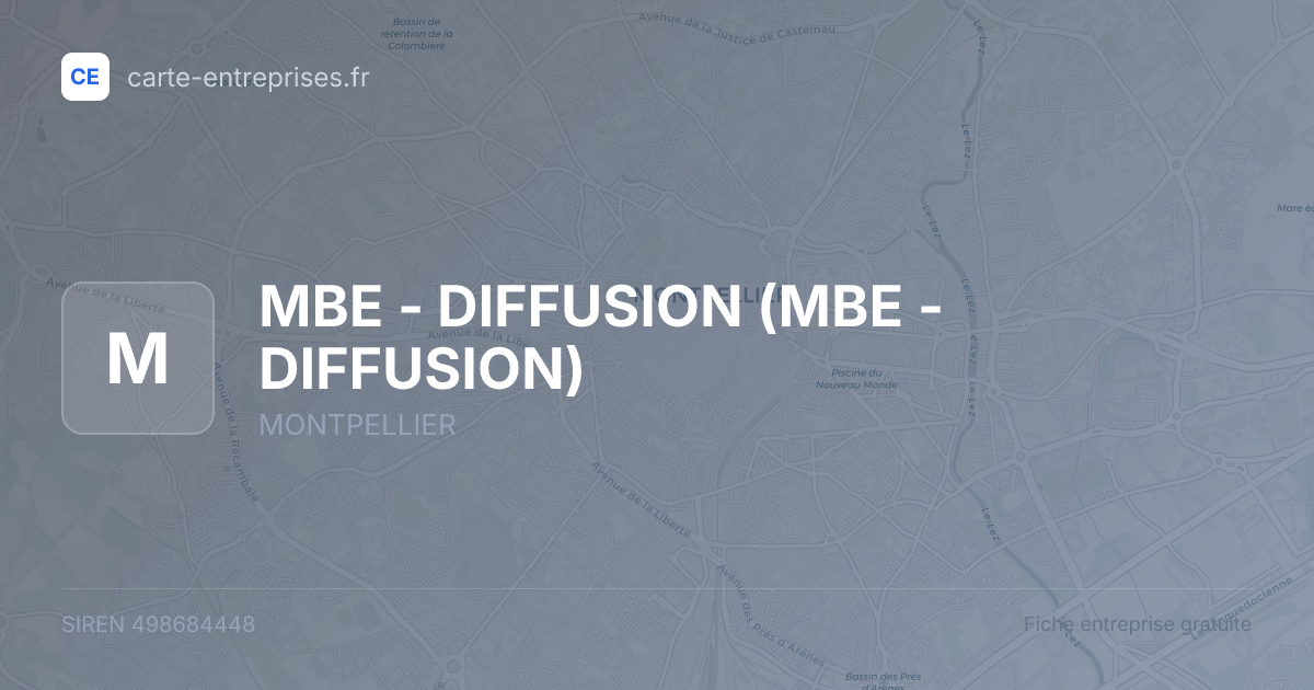 MBE - DIFFUSION — 498684448 — fiche entreprise
