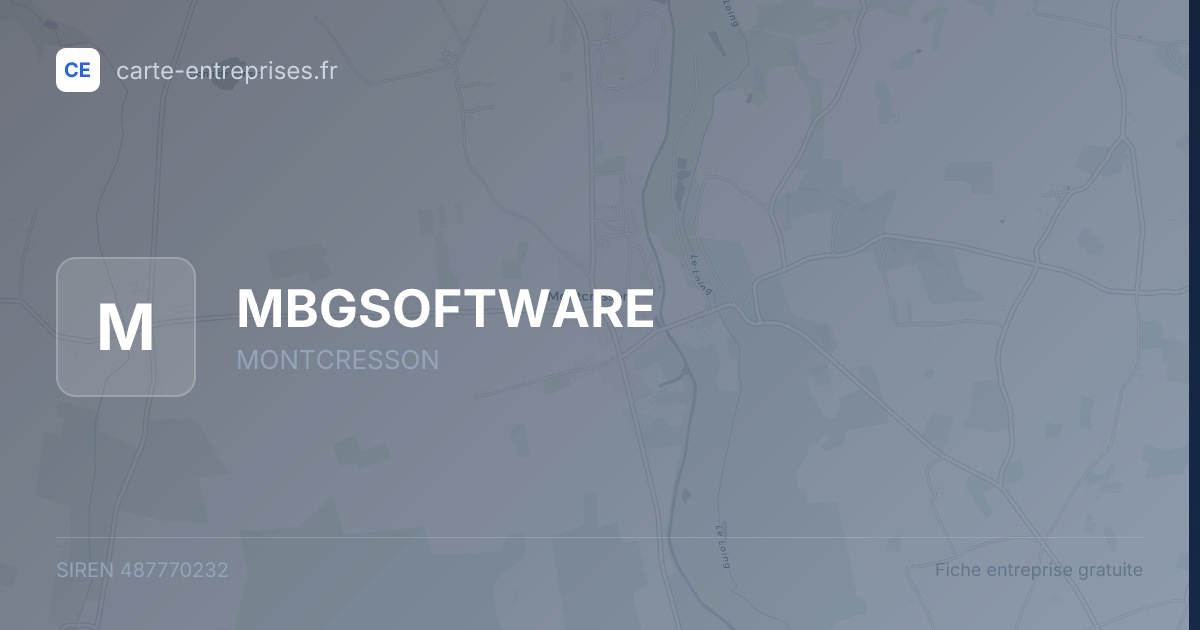MBGSOFTWARE — 487770232 — fiche entreprise