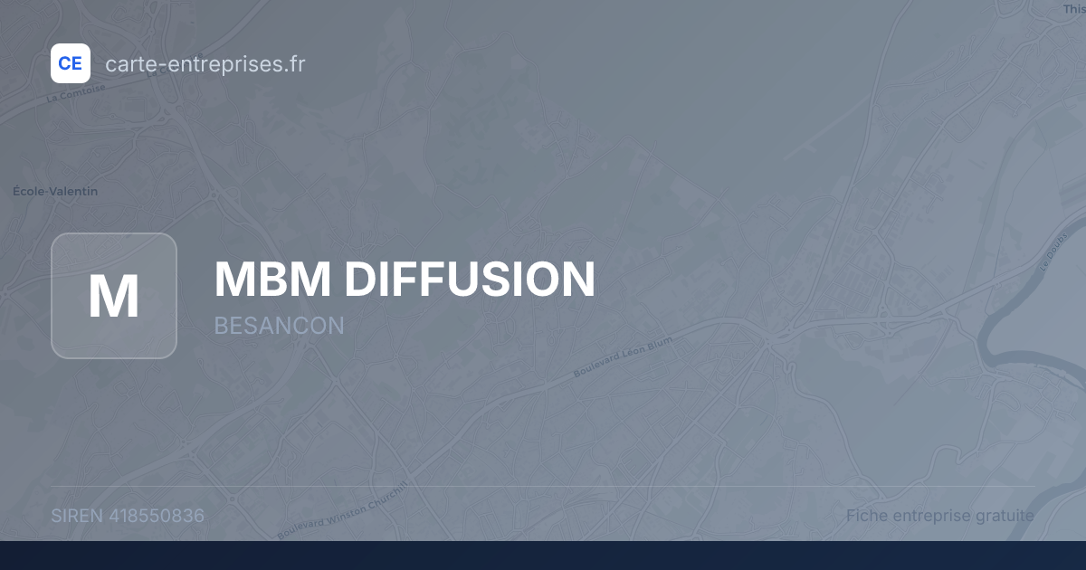 MBM DIFFUSION — 418550836 — fiche entreprise