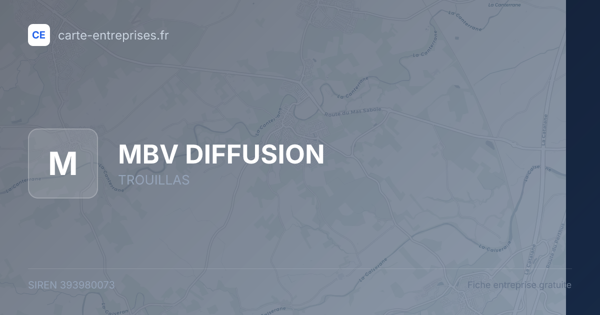 MBV DIFFUSION — 393980073 — fiche entreprise