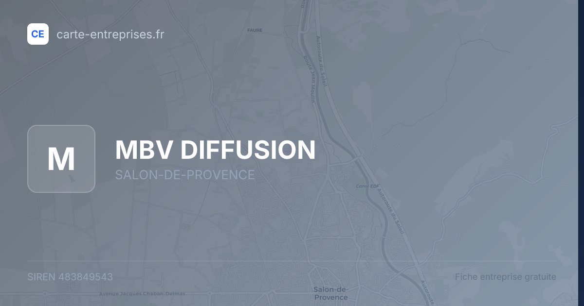 MBV DIFFUSION — 483849543 — fiche entreprise